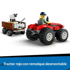LEGO® LEGO City Tractor Vermell amb Remolc i Ovella 60461