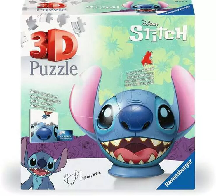 Puzle Ball 3D 72 Piezas Stitch con Orejas