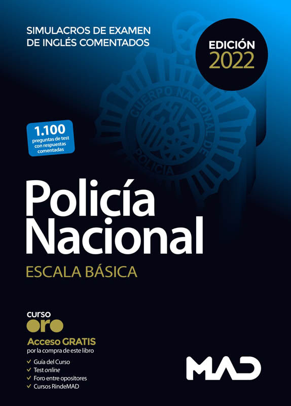 Escala B&aacute;sica de Polic&iacute;a Nacional. Simulacros de examen de ingl&eacute;s comentados