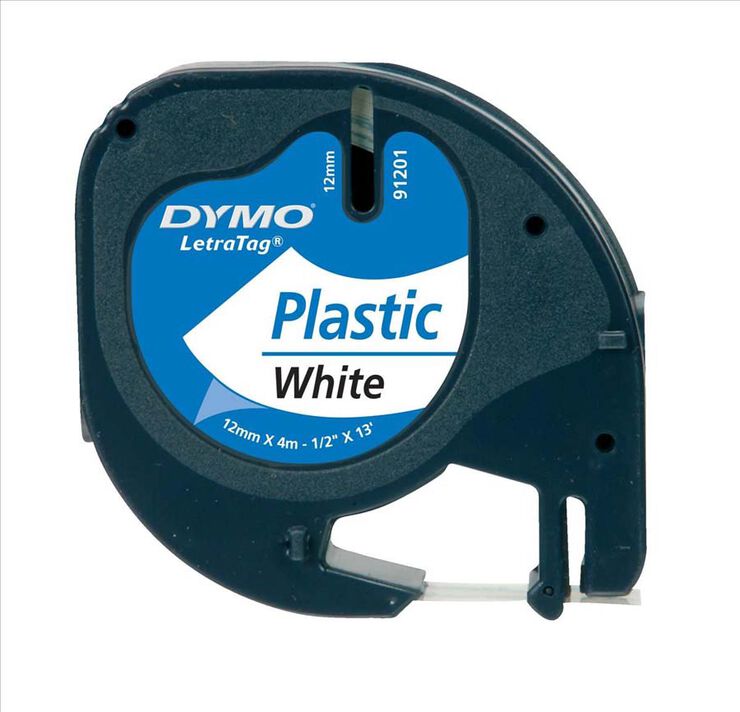 Cinta para rotular Dymo-Tag blanco plastico