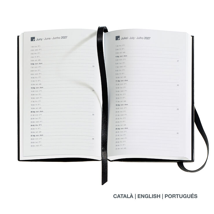 Agenda Miquelrius Passport Setmana Vista Catal&agrave; 2027 Luxor Negre