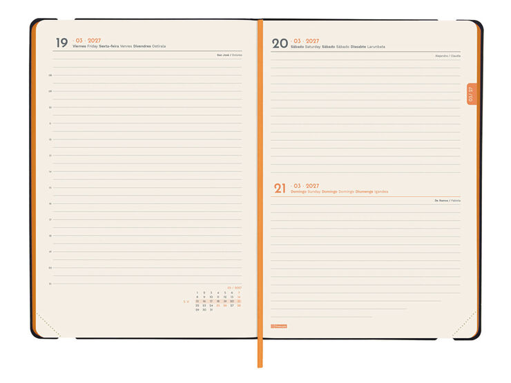Agenda Finocam Flex Llisa Setmana Vista Vertical 2027 Castell&agrave; Blau
