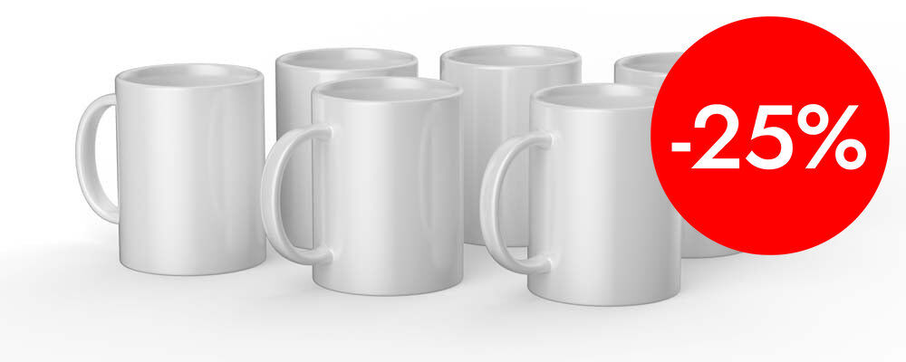Tazas Mug Press 440 ml blanco 6u