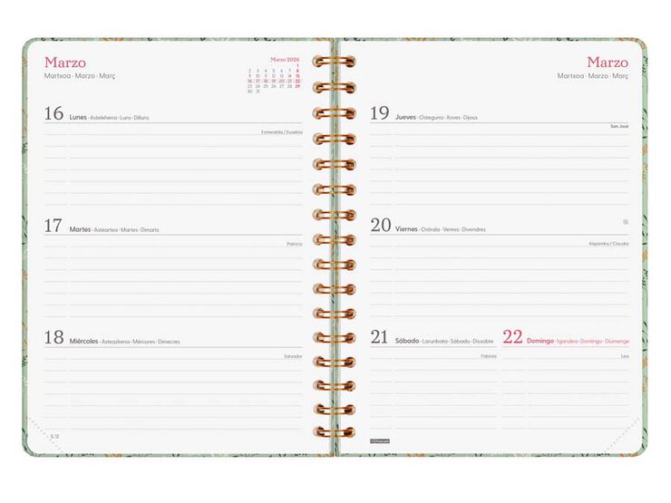 Agenda Finocam You E10 sem/vista horizontal cas 2026 Trigo