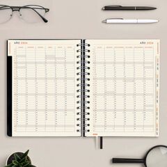 Agenda Finocam 16 mesos Tempus 1/4 setm/vista vertical cas 2025-26 negre
