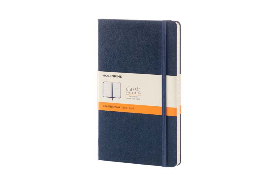 Libreta Moleskine L raya azul