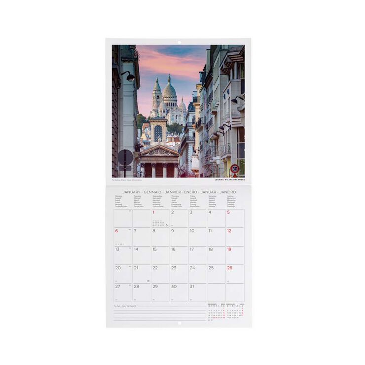 Calendario Pared Legami m/vista 2025 Paris