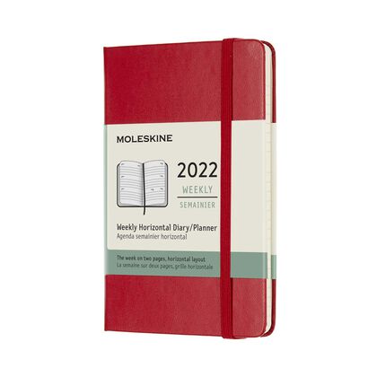 Agenda Moleskine Classic 2022 vermell Horitzontal POCKET Setmana