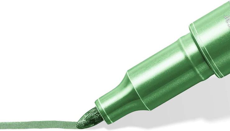 Rotuladores permanentes Staedtler metalizado verde 10u