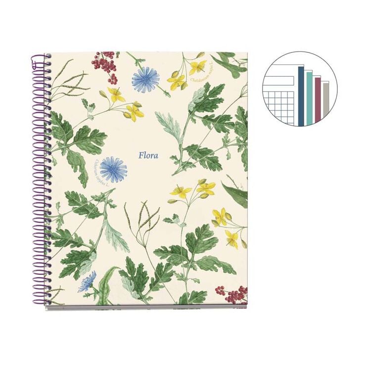 Notebook 4 A5 100 fulls 5x5 Miquelrius Botanical Mediterrani Flora