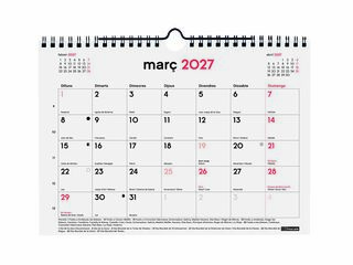 Calendario Pared Finocam 16M 21x15cm Catal&aacute;n 2026-27