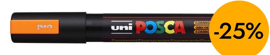 Rotulador Posca PC-5M 1,8-2,5mm naranja fluorescente