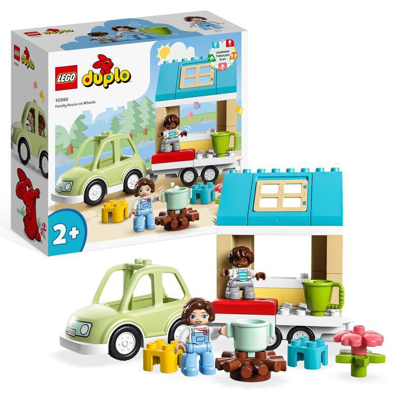 LEGO&reg; Duplo Casa Familiar con Ruedas y Coche 10986
