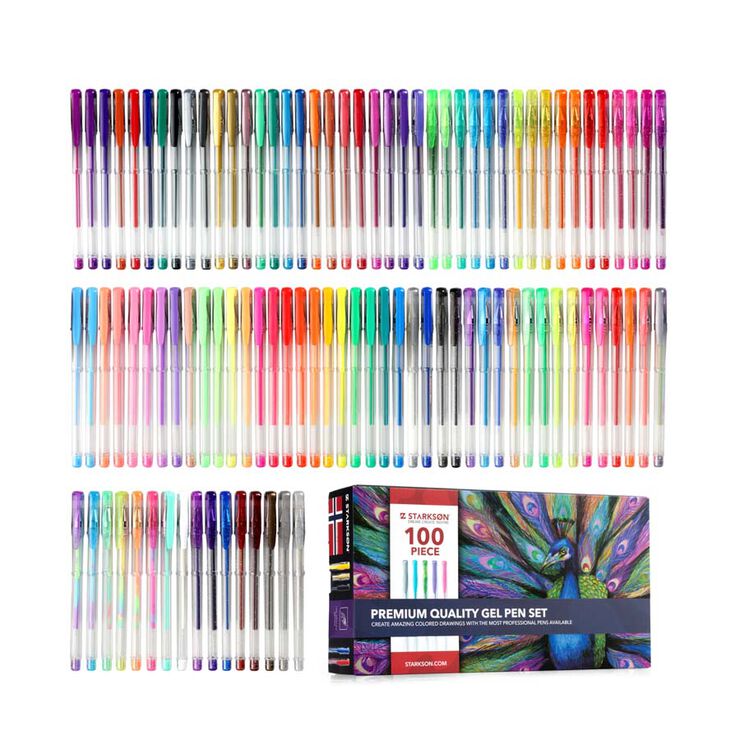 Set Bolígrafs Starkson Gel/Glitter 100 peces