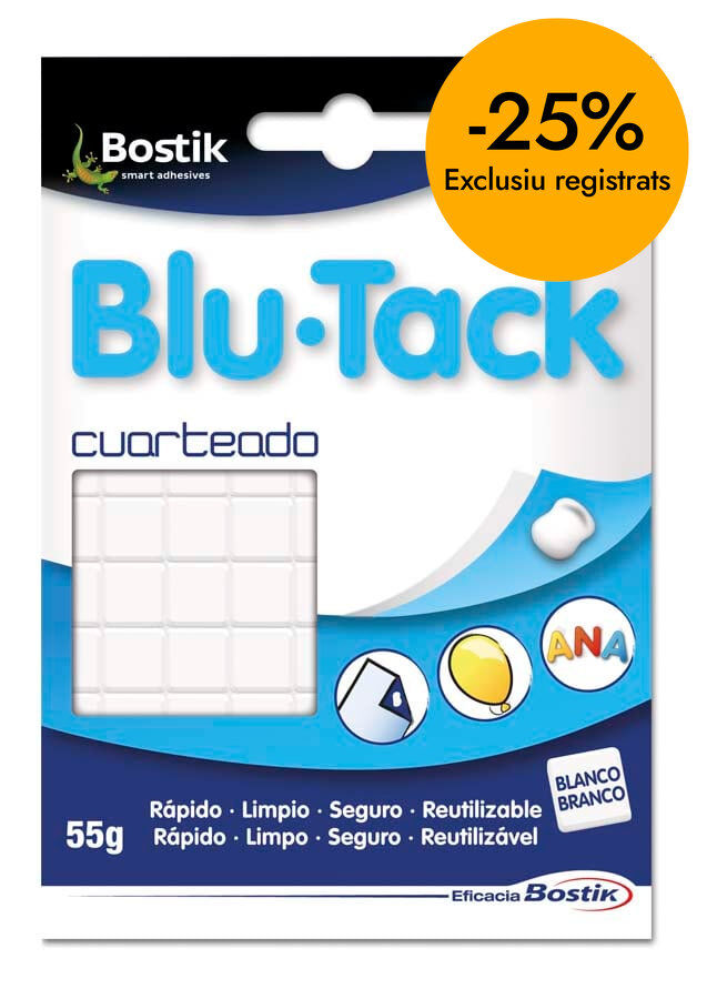 Blu-Tack Bostik precortado 55g blanco
