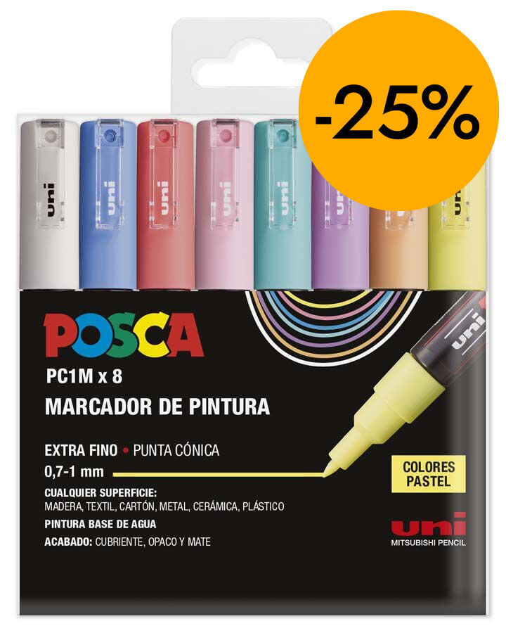 Rotuladores Posca PC-1M pastel 8 colores