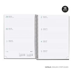 Agenda 18 mesos Miquelrius Plus setm/vista cat 2025-26 Dots