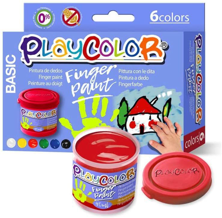 Pintura de dedos Playcolor Basic 40ml 6 colores