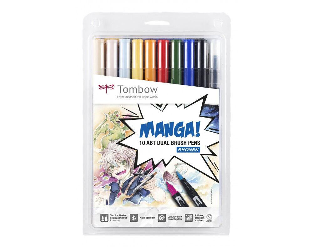 Retoladors ABT Tombow Manga 10 colors