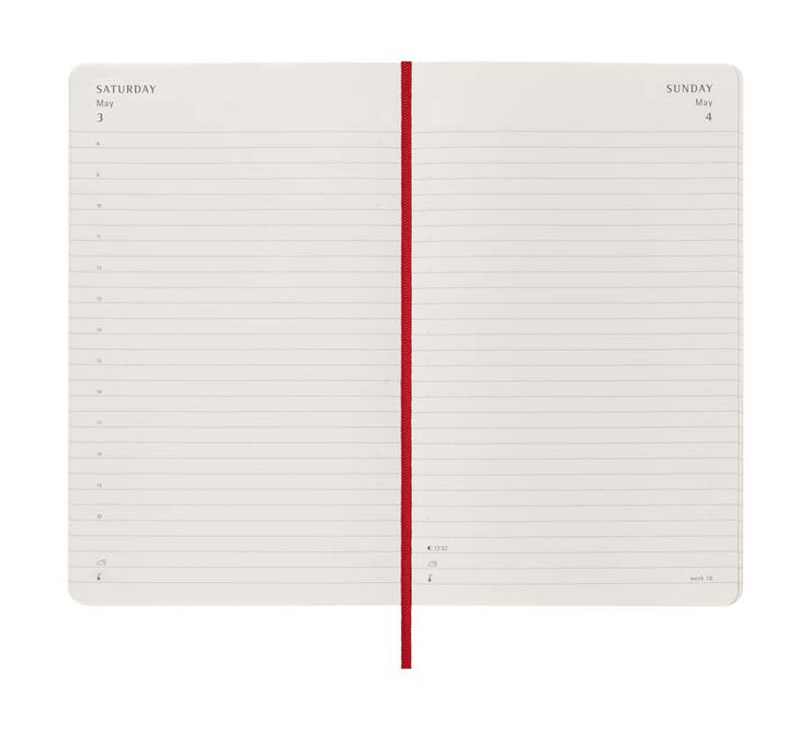 Agenda Moleskine 12m día/pág 2025 L rojo