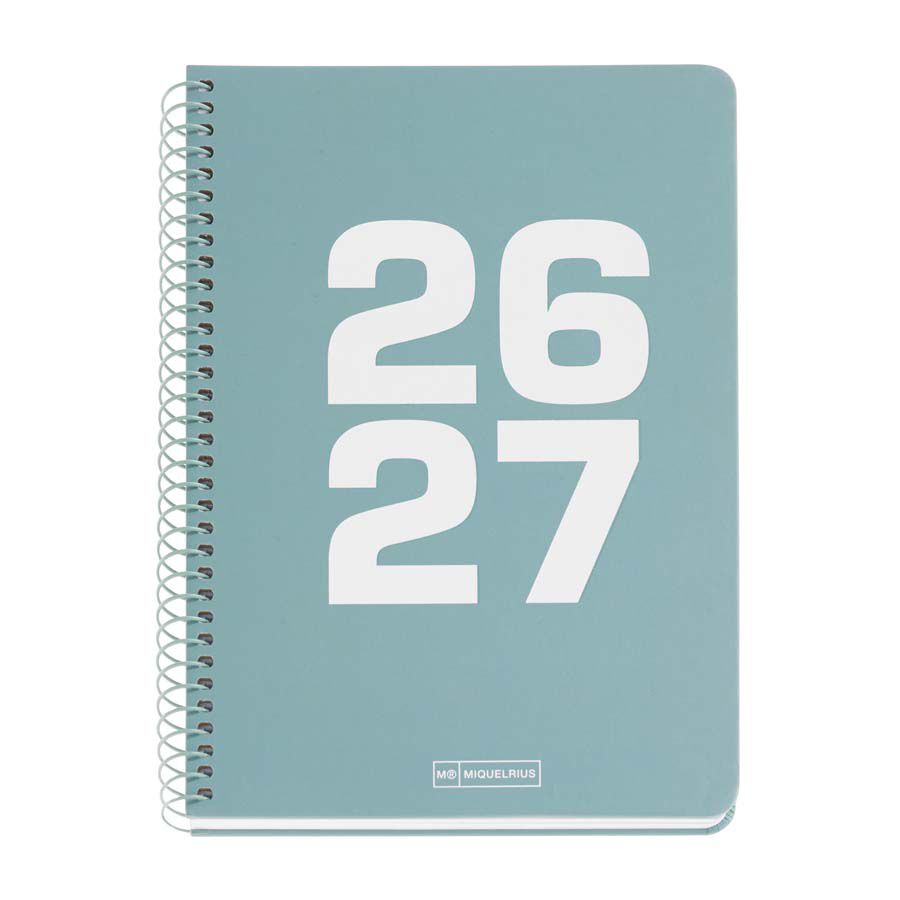 Agenda Escolar Miquel Rius Espiral Plus set/vista catal&agrave; 2026-2027 Basic verd