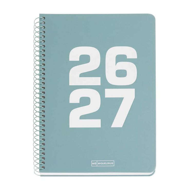Agenda Escolar Miquel Rius Espiral Plus set/vista catal&agrave; 2026-2027 Basic verd