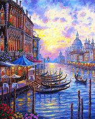 Pintura por números Figured’Art Canal Venecia s/bastidor