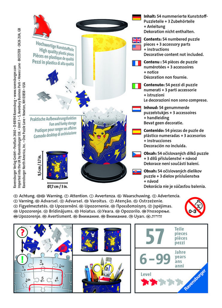 Gobelets Llapis Pokémon Puzle 3D 54 peces Gobelets Llapis Pokémon Puzle 3D 54 peces
