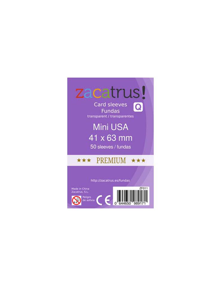 Funda cartas Zacatrus Mini Usa Premium (41x63 mm) - 50 unidades