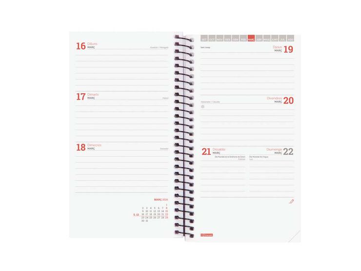 Agenda Finocam escolar espiral E9 sem/vista cat 2025-26 azul