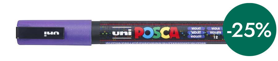 Rotulador Posca PC-3M 0,9-1,3mm violeta glitter