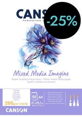 Bloc Dibuix Mix Media Imagine Canson A4 200g 50 fulls