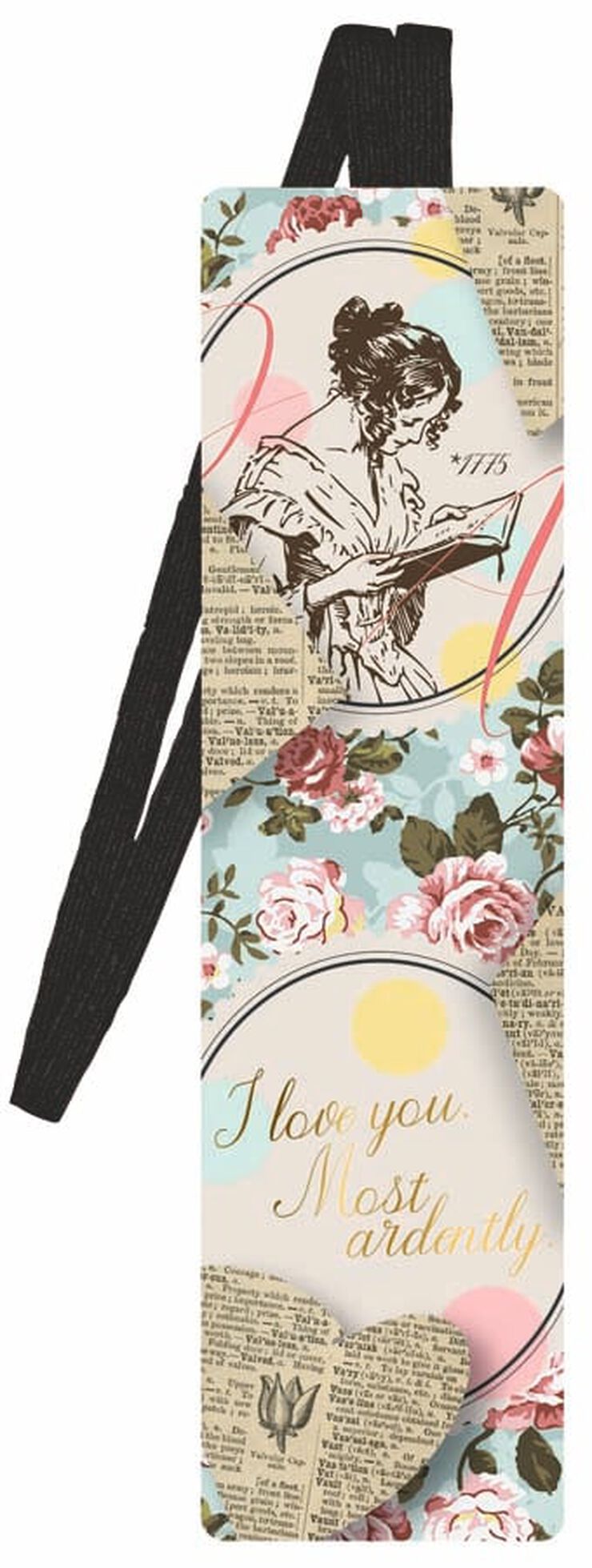 Marcap&aacute;ginas con cinta el&aacute;stica Jane Austen Vintage