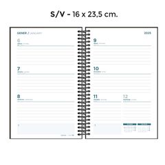 Agenda espiral Senfort A5 sem/vista catalán 2025 mármol