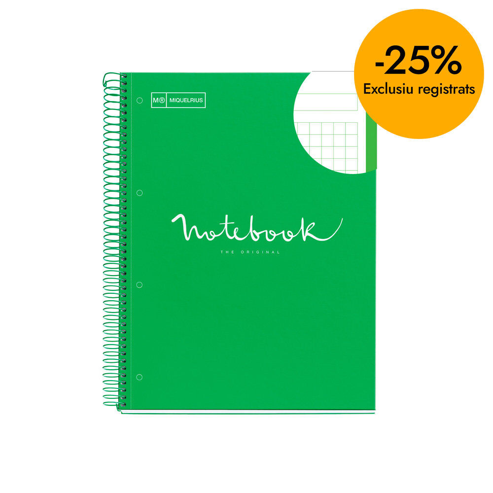 Cuaderno Miquelrius Emotions A4 80 hojas verde