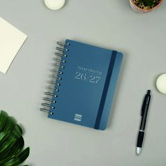 Agenda Escolar Finocam Cosmoflex 1/8 D&iacute;a/P&aacute;gina Catal&aacute;n 2026-27 Azul