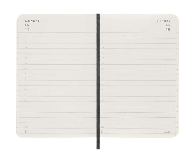 Agenda Moleskine 12m día/pág 2025 Pocket negro