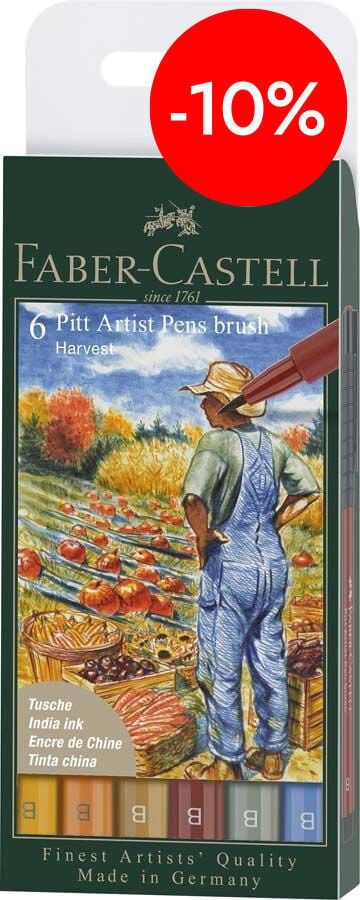 Pitt Artist Pen brush Harvest 6 colores