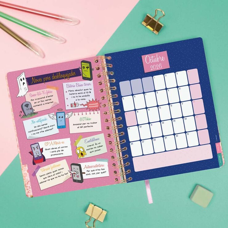 Agenda Finocam Talkual 1/4 sem/vista horizontal cat 2026 Oro