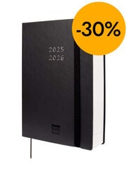 Agenda Finocam 18 meses Mara Y4 d&iacute;a/p&aacute;g mult 2025-26 negro