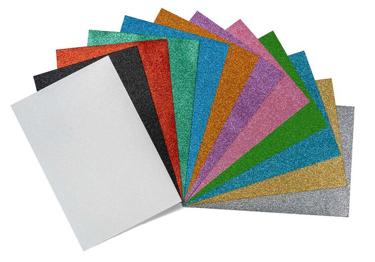 Plancha Eva glitter Faibo 40x60cm azul oscuro 3u