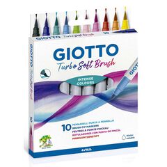 Retoladors de colors Giotto Turbo Soft Brush 10 colors