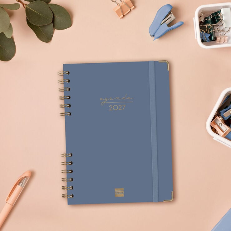 Agenda Finocam Alma Setmana Vista Horitzontal 2027 Castell&agrave; Blau