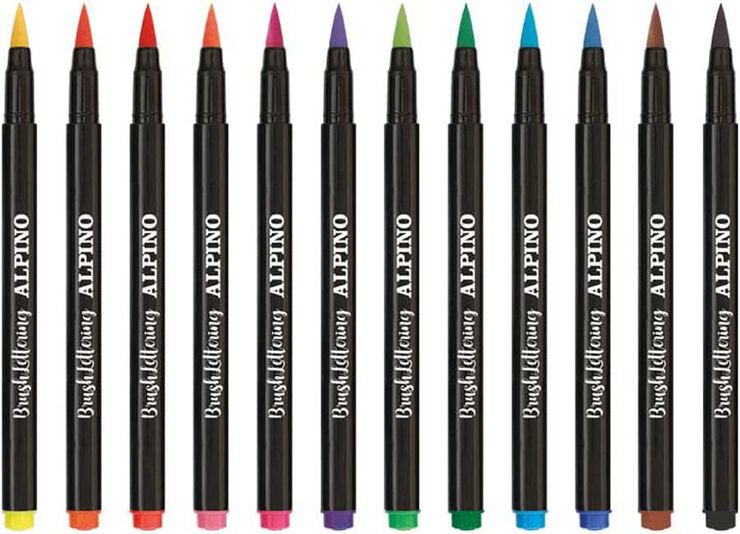 Rotuladores pincel Alpino Lettering 12 colores