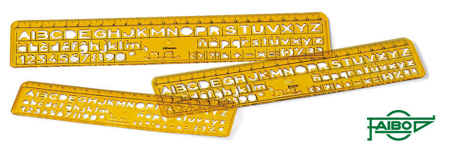 Plantilles per retolar 6/8/10cm Faibo 3u