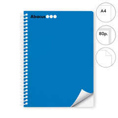 Llibreta espiral Abacus A4 80 fulls llis blau