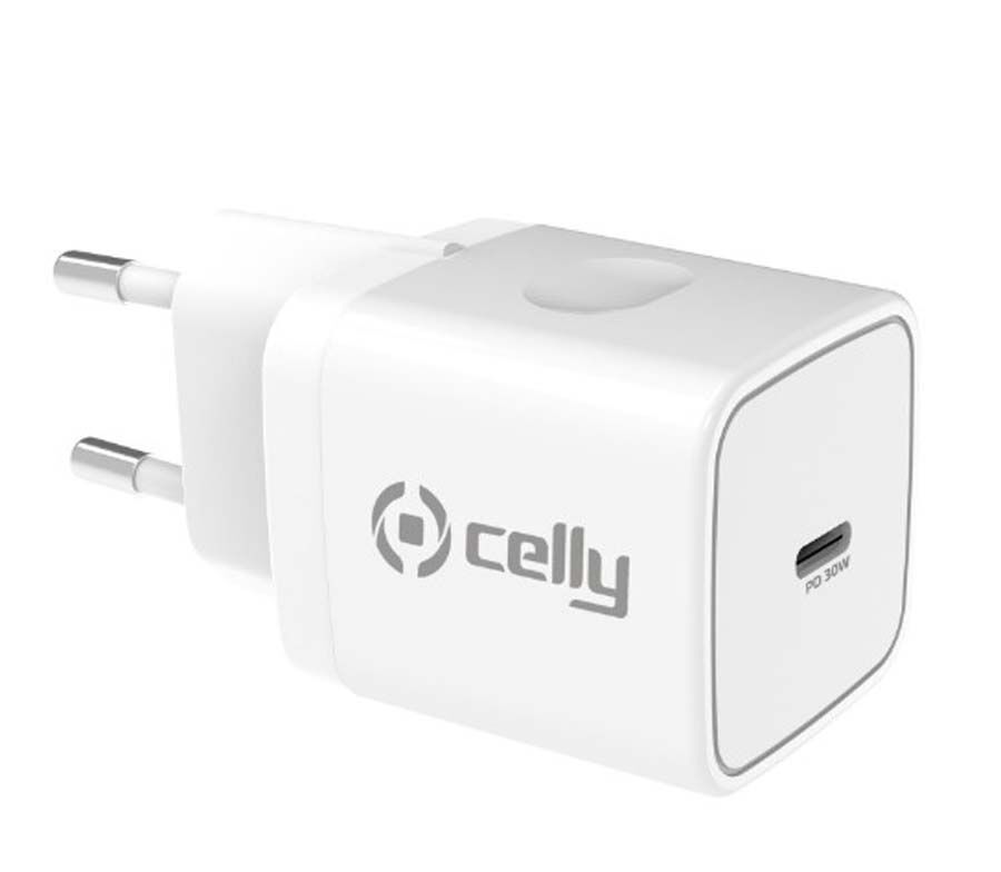 Cargador 30W 1 Puerto&nbsp;Usbc&nbsp;Blanco&nbsp;Celly