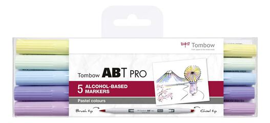 Retolador Tombow Abt Pro Dual Brush pastel 5 colors