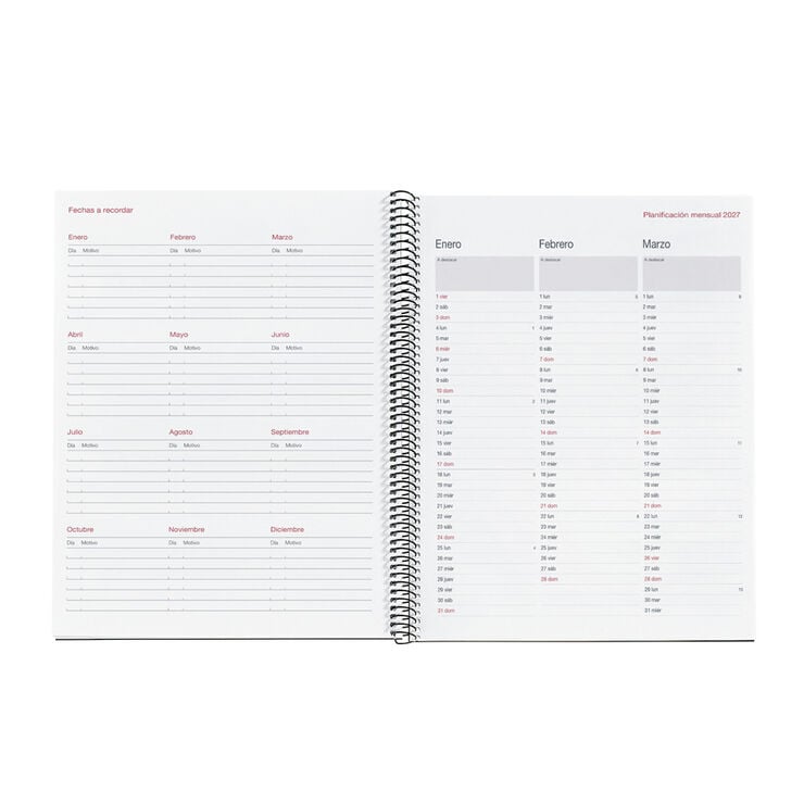 Agenda Miquelrius Espiral Pro Dia P&agrave;gina Multiling&uuml;e 2027 City Negre