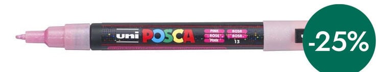 Rotulador Posca PC-3M 0,9-1,3mm rosa glitter